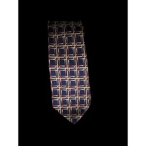 The Common Market Brokers of Fine Clothing Handmade Tie Navy Geometric Print